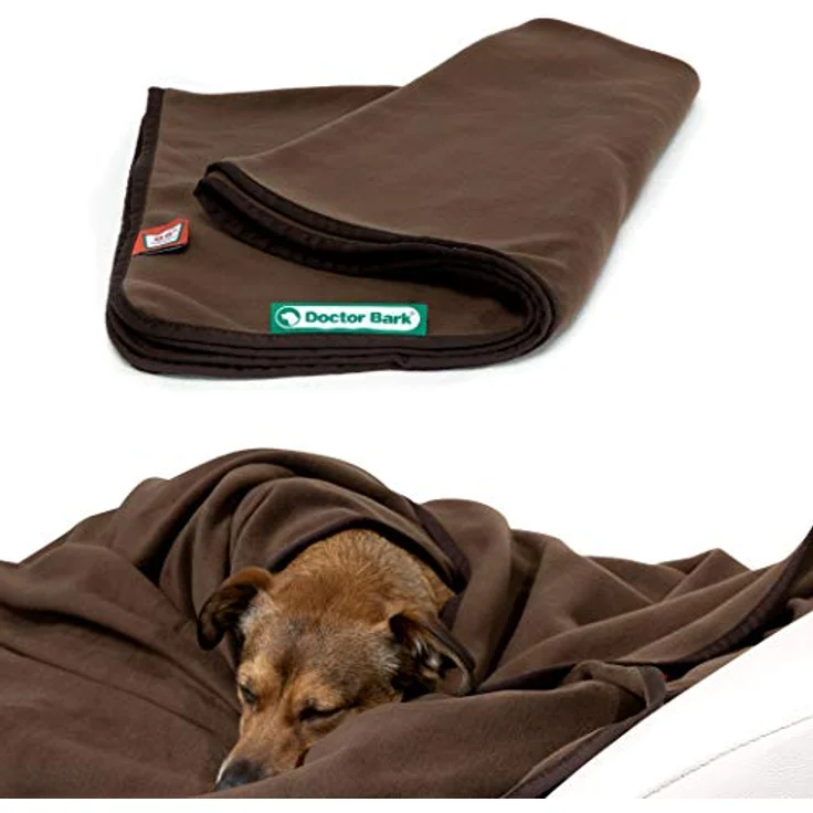 Doctor Bark | kuschelige Hundedecke waschbar bis 95°C, hygienische, weiche Fleecedecke für Sofa und Hundebett, Flauschige Haustierdecke - Made in Germany (L - 120x90 cm/Braun) – Bild 1