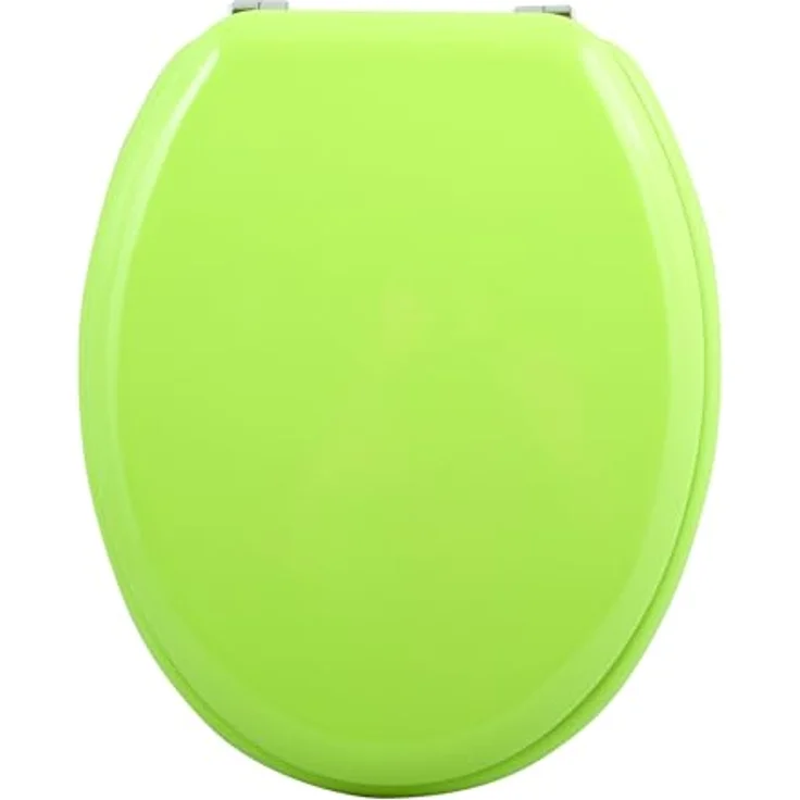MSV WC-Sitz Cleo, MDF mit rostfreien Scharnieren, 45 cm x 37 cm x 5,6 cm, mandelgrün – Bild 2
