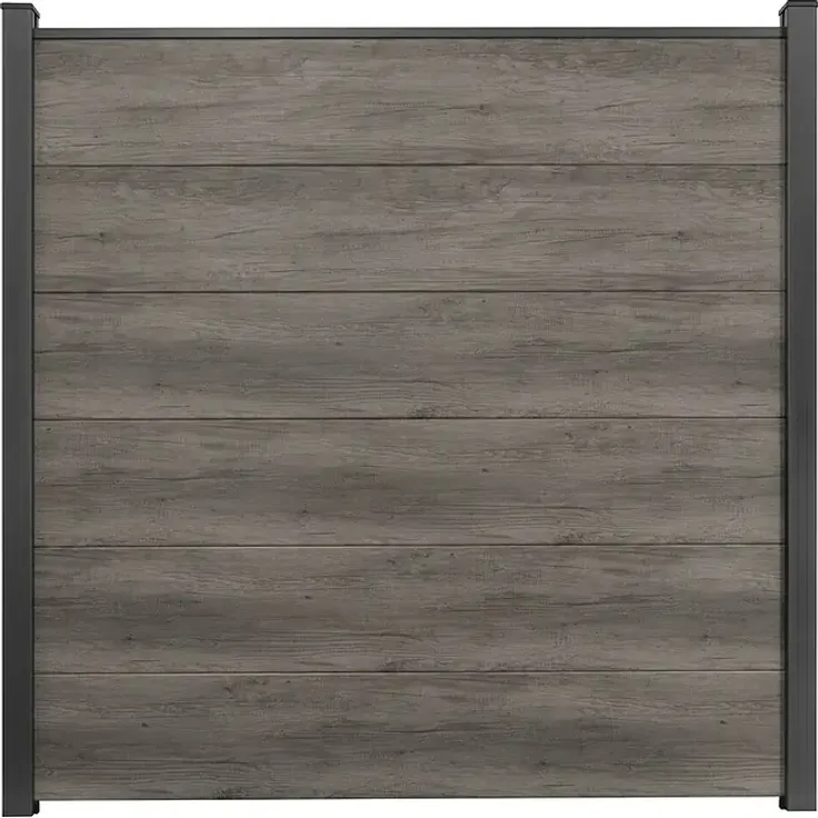 GroJa BasicLine Steckzaun, PVC Sichtschutz 180 x 30 cm, Monument Oak, pflegeleicht und rissfrei