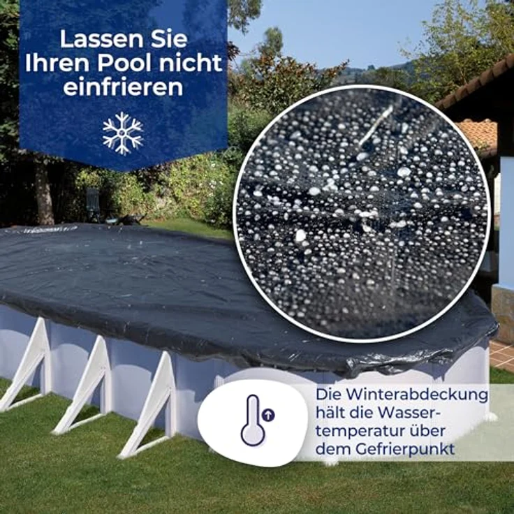 Gre CIPROV611 Winterplane für Ovalbecken mit Spannvorrichtung Stärke 100 g/m² – Bild 4