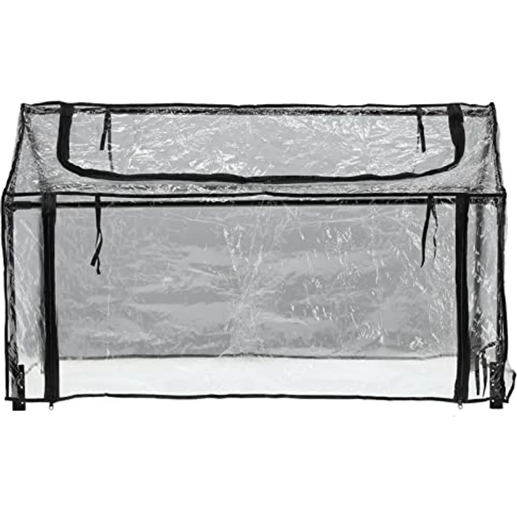 ECI PVC Gewächshaus 120x80x60 cm Paletten Foliengewächshaus Treibhaus Anzucht, schwarzes Metallgestell, UV-beständige Polyethylen-Folie – Bild 5