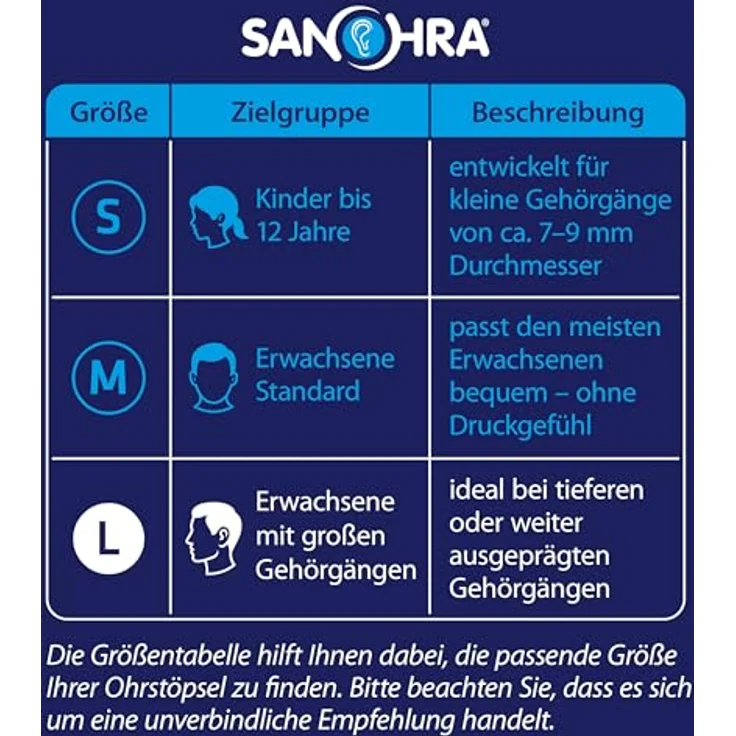 SANOHRA pro sleep Ohrstöpsel Größe L, Anatomisch optimierte seitenschläfertaugliche Gehörschutzstöpsel mit 24 dB Lärmschutz, wiederverwendbar, Made in Germany – Bild 2