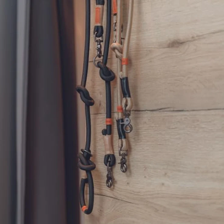 TRIXIE Hundeleine BE NORDIC V-Leine L–XL, 2,00 m ø 13 mm in schwarz/sand - verstellbare Hundeleine mit nordischem Charme - für große bis sehr große Hunde - 17235 – Bild 4