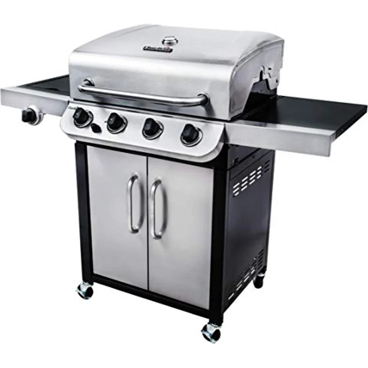 Char-Broil 440 S Convective Gasgrill, 4 Brenner, Edelstahl, mit Deckelthermometer, mit Seitenbrenner – Bild 6