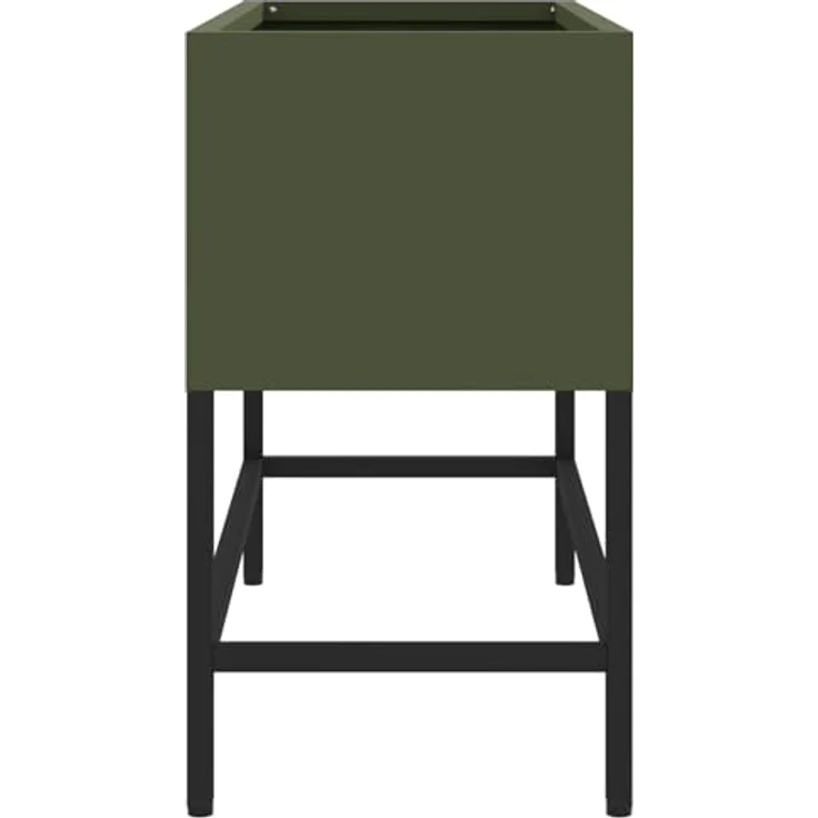 vidaXL Hochbeet 60x26x45 cm, olivgrüner Stahl, wetterfest, modernes Design für Balkon und Garten – Bild 7