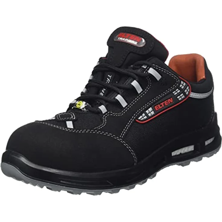 ELTEN Sicherheitsschuhe SENEX XXT ESD S3, Damen und Herren, Textil, Kunststoffkappe (leichter als Stahlkappe), leicht, sportlich, Schwarz/Rot, Größe: 42 – Bild 1