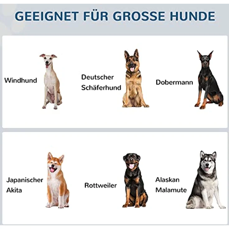 PawHut Erhöhter Hundenapf, Futternapf mit erhöhtem Rand, 2 x 2L abnehmbare Hundenapf aus Edelstahl, Fressnapf für sehr grpße Hunde, Futterstation, Weiß – Bild 4