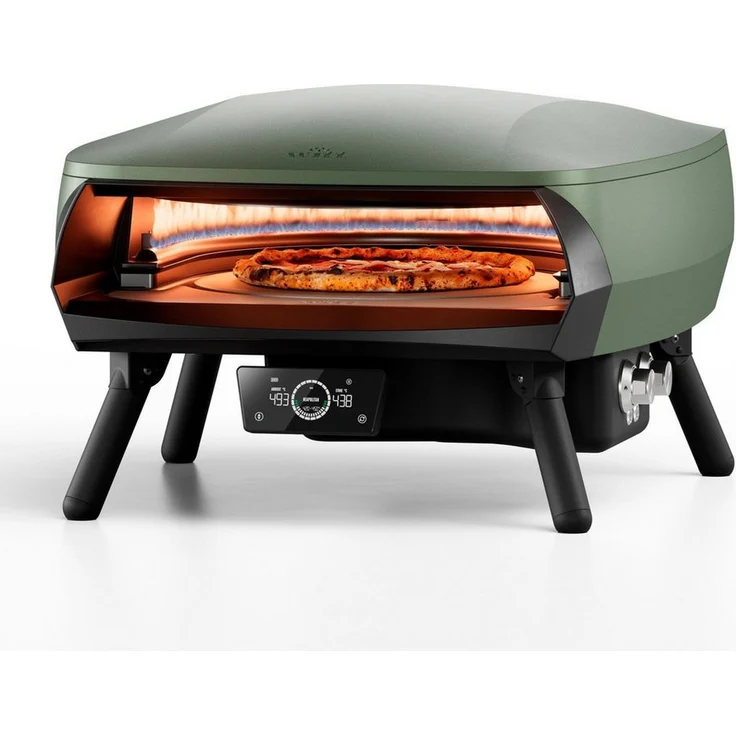 Witt Etna Rotante 16", Kontroll-Gas-Pizzaofen mit 2 Brennern, rotierend, 9,2 kW, Matt Grün