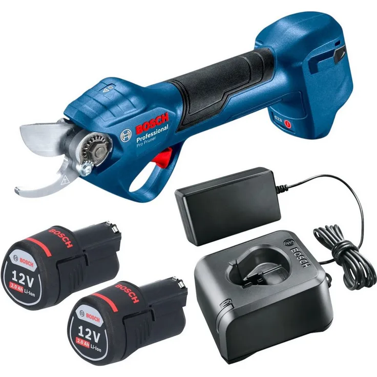 Bosch Professional Pro Pruner Professional Akku-Astschere 12 V, 2x 2,0 Ah Akku + Ladegerät, rostfreie Klingen, max. Schnittleistung 25 mm