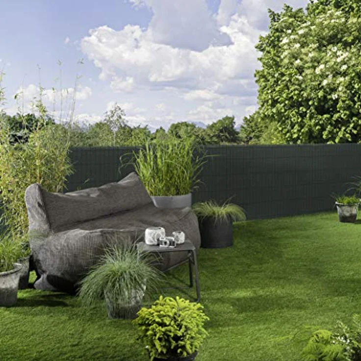 Windhager Z-Bl. Screenex CLASSIC 1,5x25m Sichtschutz, winddurchlässiges Kunststoff-Gewebe, grün, inklusive Befestigungsschnur – Bild 2