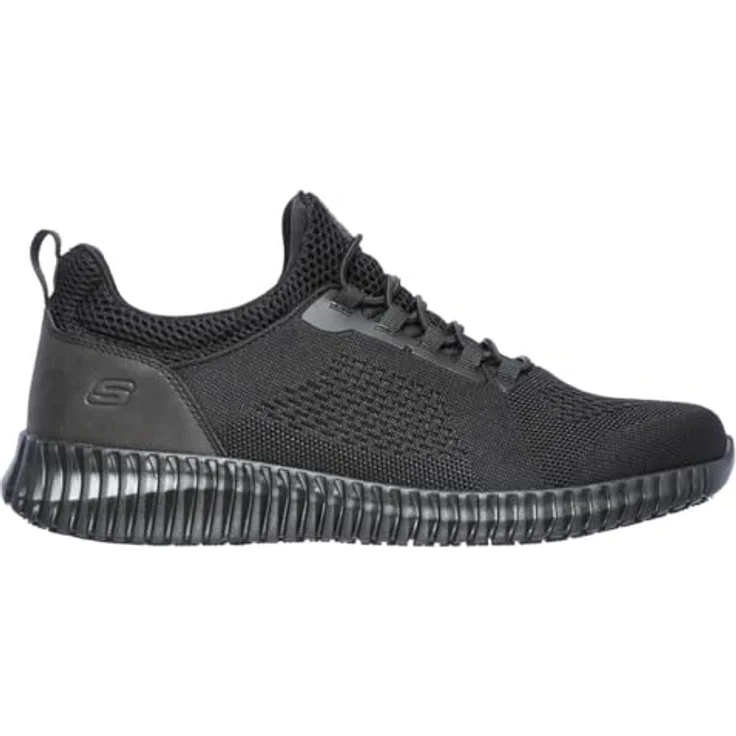 Skechers CESSNOCK Berufsschuh, Schnürschuh für Gastronomie und Pflege mit stretch bungee Schnellschnürung, schwarz, Größe 44, antistatisch, rutschhemmend, Skechers Air-Cooled Memory Foam – Bild 5