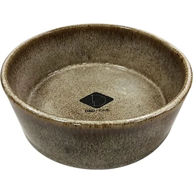 D&D Home Futternapf Jasper Sand 16,8 x 16,8 x 6,5 cm, hochwertige glasierte Keramik, robust und stabil, für Nassfutter, Trockenfutter und Wasser, spülmaschinenfest