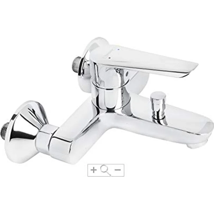 Hansgrohe Einhebel-Wannenarmatur Logis E Aufputz, Chrom, mit AirPower Technologie und temperaturbegrenztem Schutz – Bild 2