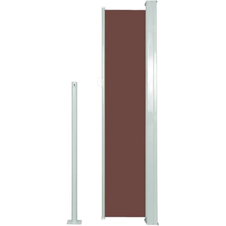 vidaXL Seitenmarkise, einziehbar bis 300 cm, UV-beständig, Grüngrau/Braun – Bild 4
