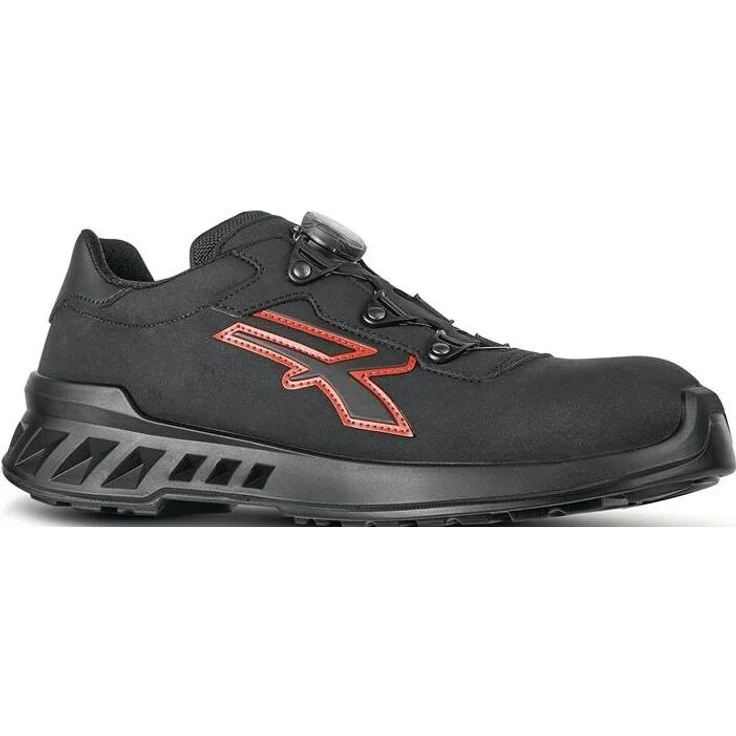 U Group Sicherheitshalbschuh Caesar Gr. 44, S3 CI SRC ESD, Mikrofaser schwarz/rot, BOA®-Schnellverschluss, ultraleicht, AirToe Aluminiumkappe