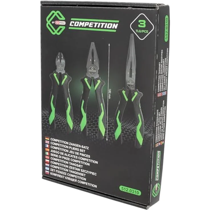 KS Tools 512.0310 COMPETITION Zangen-Satz, 3-tlg, induktiv gehärtete Präzisionsschneiden, 2-Komponentengriff, matt verchromt, Spezial-Werkzeugstahl – Bild 4