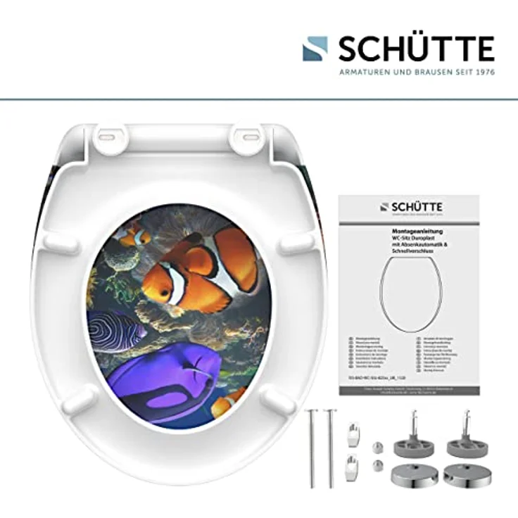 Schütte WC-Sitz Sea Life Duroplast, mit Absenkautomatik & Schnellverschluss, Motivdruck – Bild 6