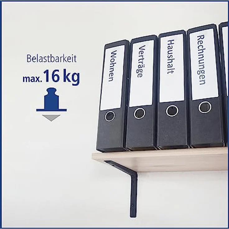 Element System 18133-00136 Regalkonsole Alido-Regalträger - 5 Größen - 3 Farben - 2 Stück-weißaluminium - 120 x 170 mm, 120x170 mm – Bild 4