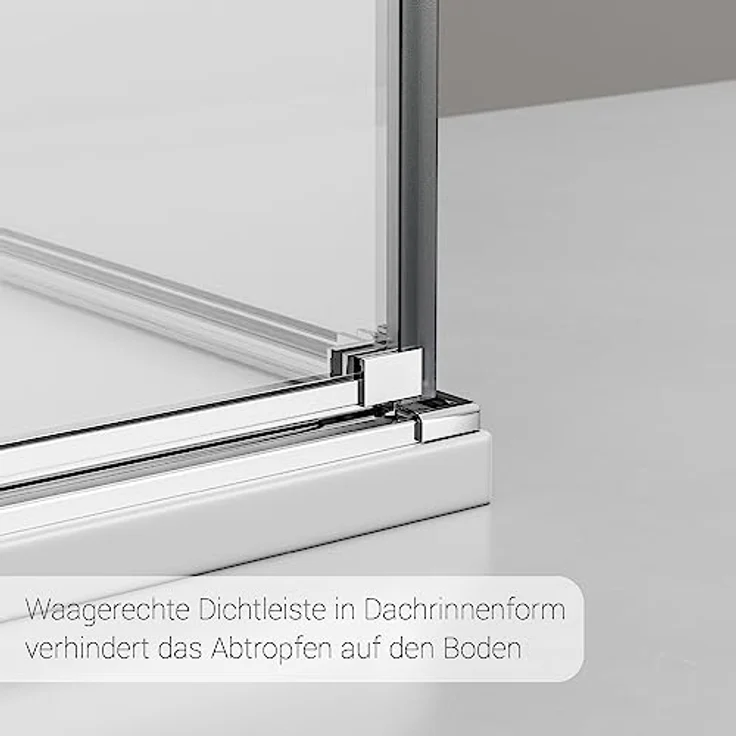 NEXTREND Eckdusche DX407, Schwingtüren aus 8 mm Nano Echtglas, Breiten wählbar, Türelement Rechts 80 cm, Türelement Links 120 cm – Bild 5