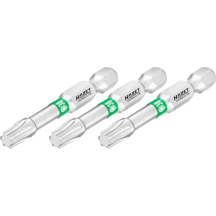 Hazet Bit 2223NSLG-T30/3, 1/4 Zoll (6,3 mm) Sechskant massiv, Innen TORX® Profil T30, 3-teilig, schwarz
