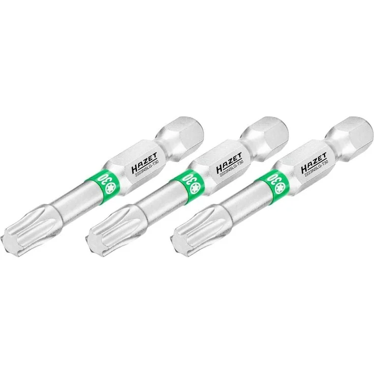Hazet Bit 2223NSLG-T30/3, 1/4 Zoll (6,3 mm) Sechskant massiv, Innen TORX® Profil T30, 3-teilig, schwarz