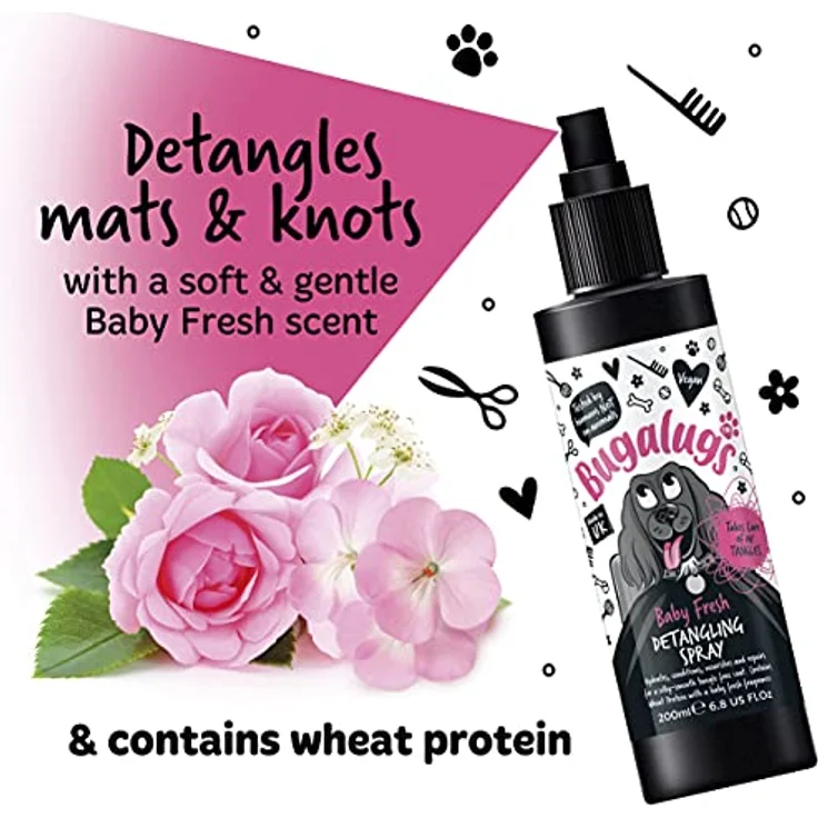 Bugalugs Fellentwirrer Entwirrungsspray, 200 ml, pH-ausgeglichen, mit Weizenprotein, verschiedene Düfte – Bild 2