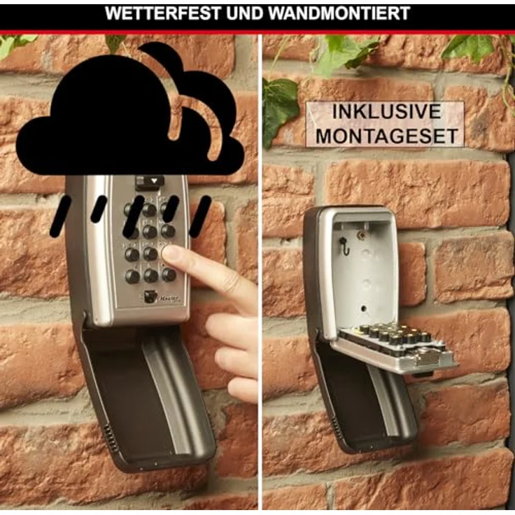 Schlüsseltresor - Medium - Wandhalterung - Wetterfest - Druckknopf - - 5423EURD - Schlüsselsafe - Master Lock – Bild 5