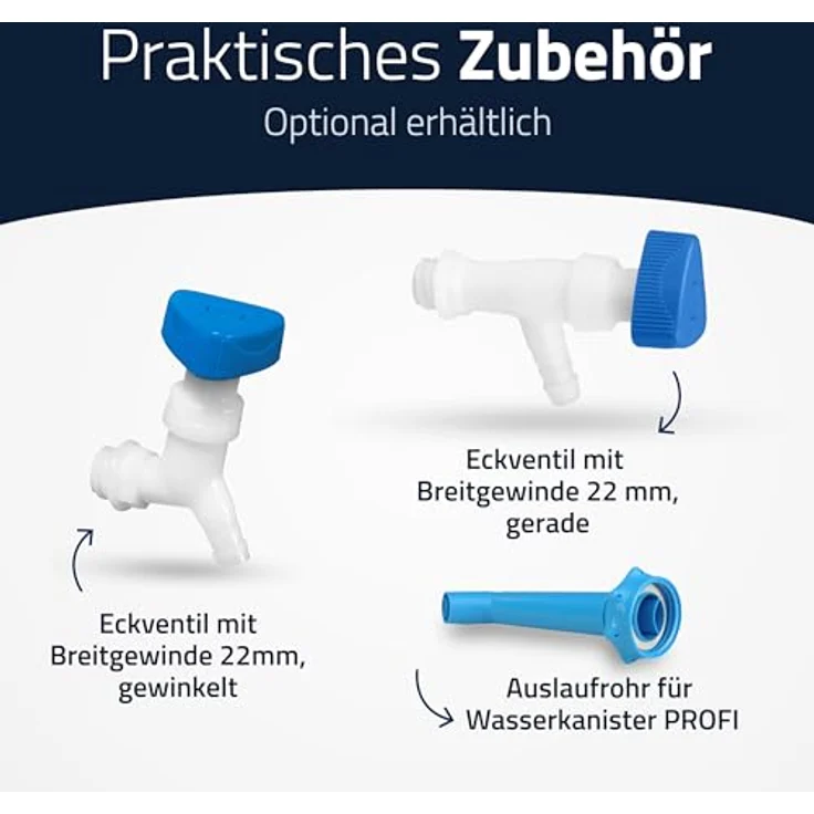 Wasserkanister 22l HD-PE stapelbar,m.Auslaufhahn H495xB350xT165mm HÜNERSDORFF – Bild 9