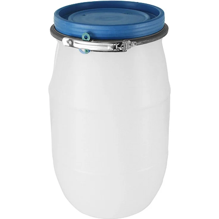 PROREGAL® Regentonne Mehrzweckfass aus Kunststoff mit Schnalle 30L & 25,3cm Deckeldurchmes., Drehverschluss, Tragbar, Indoor und Outdoor, besonders sicher - Weiß