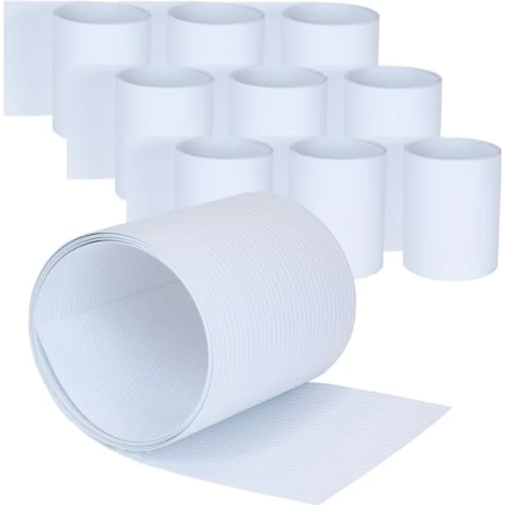 Jardinion Doppelstabzaun Sichtschutzstreifen PVC 250cm, 10 Stück, UV-beständig, 100% blickdicht, Farbe Weiß, einfache Montage für Balkon und Gartenzaun – Bild 1