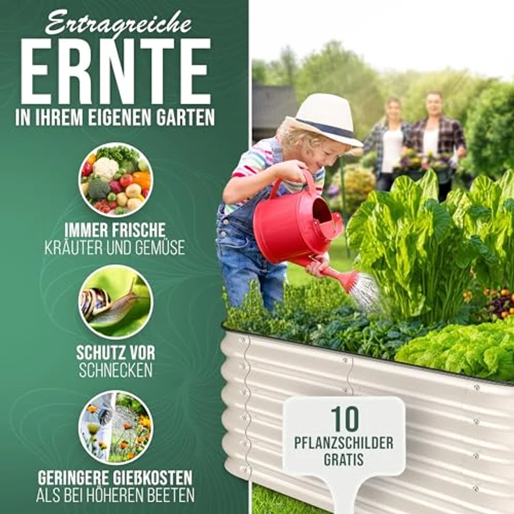 HOFGARTEN Hochbeet QuickGrow - Stabiles Metall Hochbeet-Kit (Elfenbein) – Bild 5