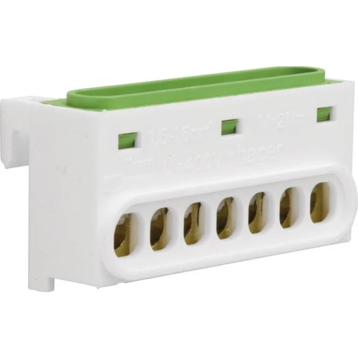 Hager GZ07E PE-Klemme flexibel, 7 Klemmstellen, grün-gelb