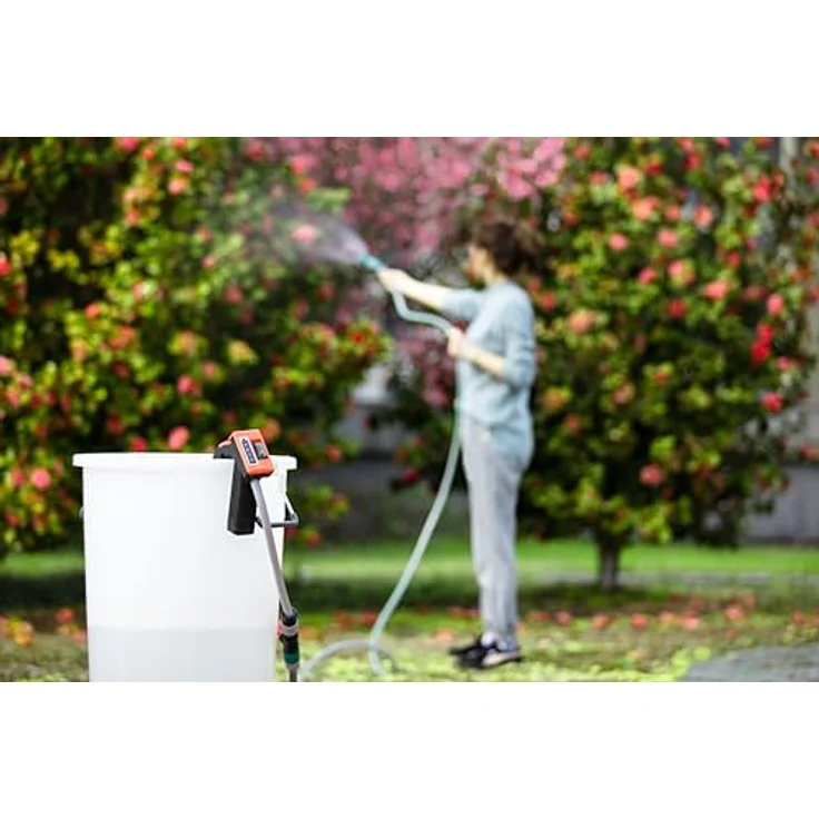 Yardforce Akku-Regenfasspumpe LX AWP1, 50-Watt-Motor mit 1,1 bar Druck, orange-schwarz, One Size – Bild 4