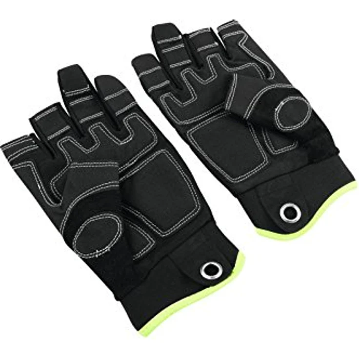 Hase Safety Gloves Leder-Arbeitshandschuhe Technik 3 Finger Montage Handschuh Outdoor Mechaniker (Paar, 1-St., VPE= 1 Paar, Gr 8-12) High-Quality Velcro/ High-Quality Klettverschluss, schwarz – Bild 2