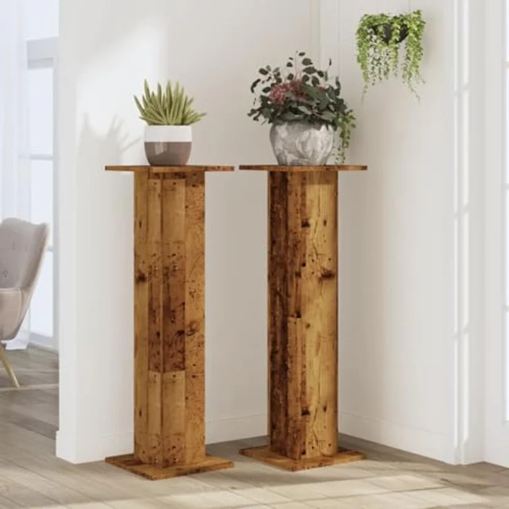 vidaXL Blumenständer 2 Stk Altholz-Optik 30x30x95 cm Spanplat – Bild 3