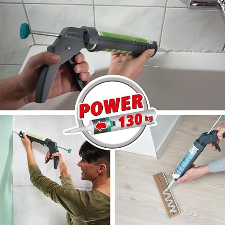 wolfcraft 1 MG 100 mechanische Kartuschenpresse 4351000 | Leichte Kartuschenpistole mit automatischer Tropf-Stopp-Funktion | Für 310 ml Kartuschen geeignet – Bild 2