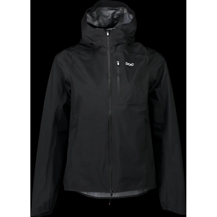 Poc Motion Rain Jacket, Damen Velojacke, wasserdicht, verstellbare Kapuze, Schwarz, Größe L