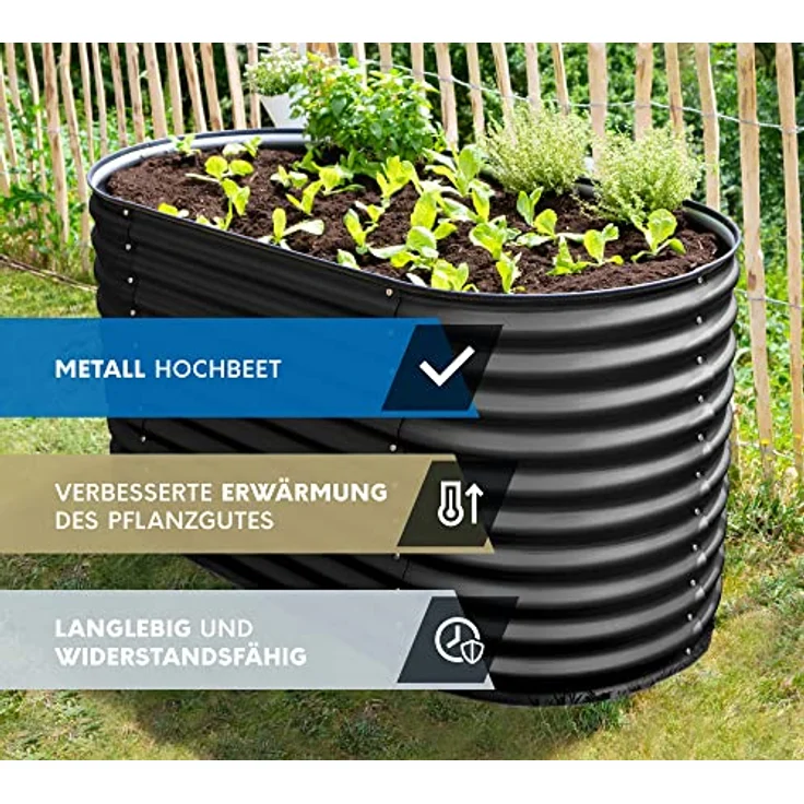Westmann Metall Hochbeet Grow Faster anthrazit 160 x 80 x 82 cm – Bild 2