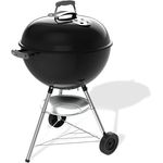 Weber Bar-B-Kettle Holzkohlegrill (2026 Version), 57 cm Grillfläche, porzellanemaillierter Deckel, Thermometer, Schwarz/Silber