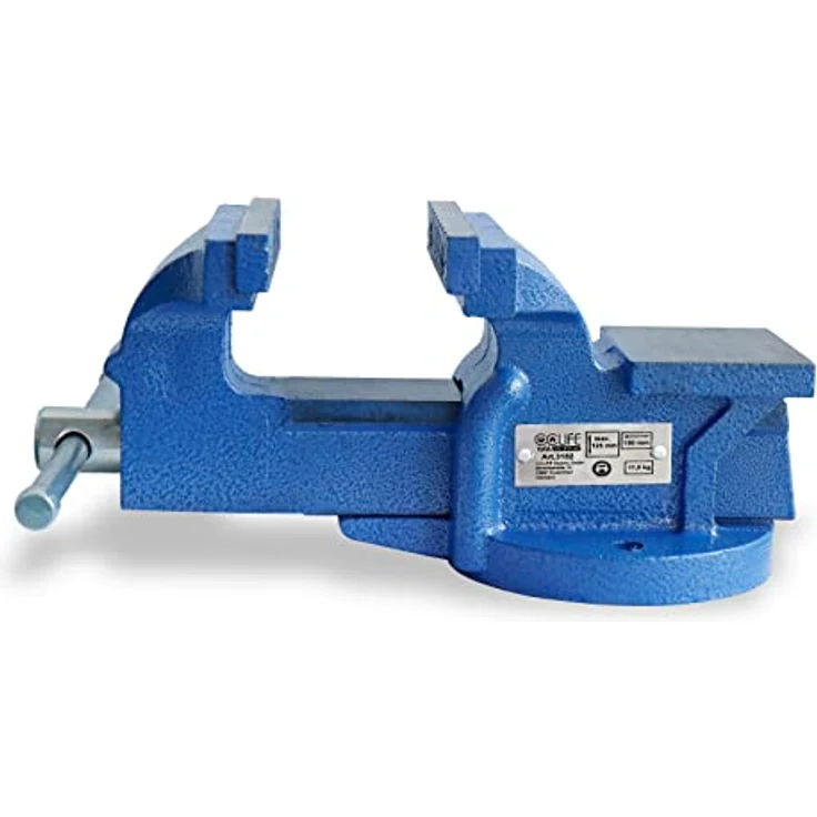 CCLIFE Schraubstock 100mm, feststehend mit 125mm Spannweite, blau, Eisen – Bild 2