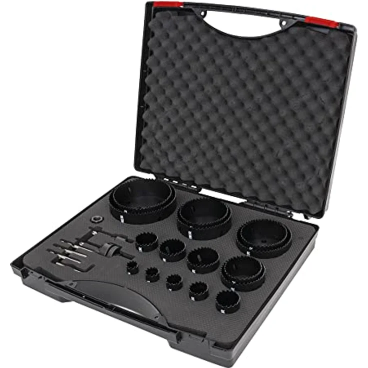 STIER Lochsägen-Set HSS-Co8 Bimetall, 21-teilig, 19-121 x 44 mm, aggressiver Schnitt, Schnitttiefe bis 44mm – Bild 1