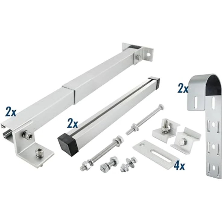 Schwaiger Geländer-Montage Set SOGM0200 für 1 Solarmodul, witterungsbeständiges Aluminium, einstellbarer Winkel von 0° bis 30°, maximale Stabilität für bis zu 30 kg – Bild 2
