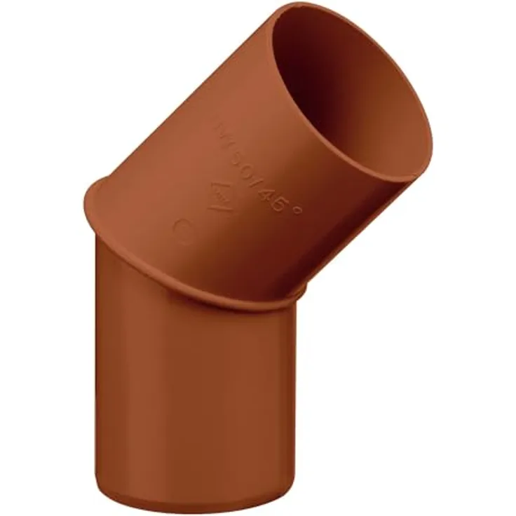 INEFA Fallrohrbogen 45 Grad, PVC DN 50, braun, für Dachentwässerung, witterungs- und UV-beständig, Made in Germany