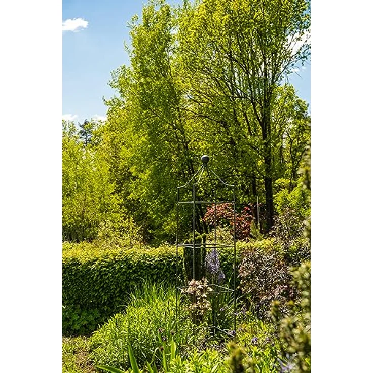 ELEO Obelisk Catania Groß, Pulverbeschichtet DB703 in Anthrazit, 170 cm Rankhilfe für kletternde Pflanzen – Bild 4