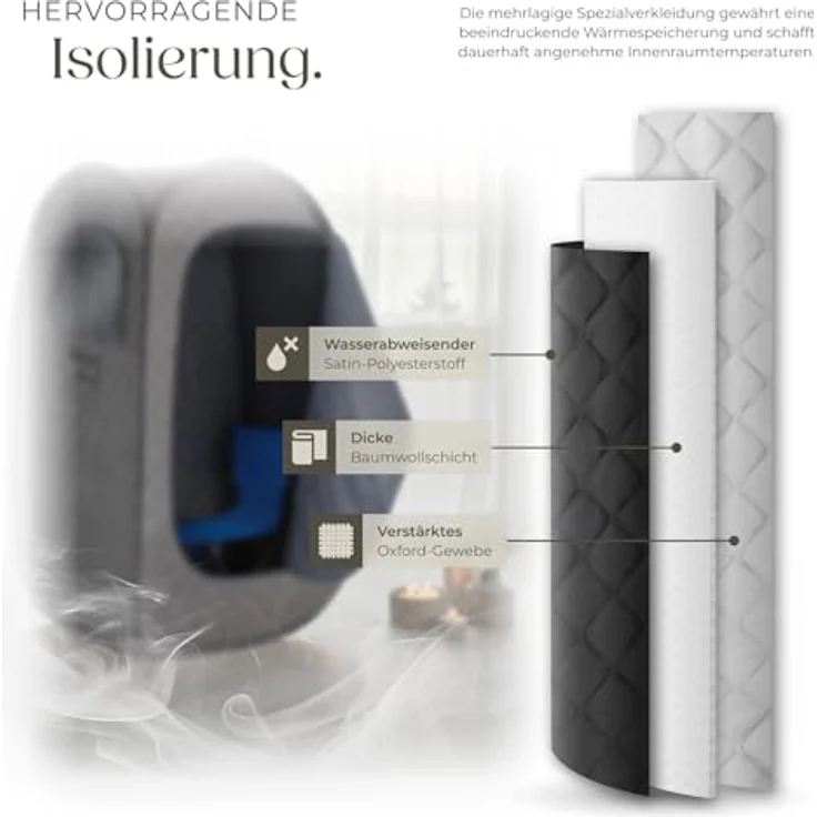 Tectake Mobile Dampfsauna ThermaLuxe I, 1000 W, 15 Temperaturstufen, dunkelgrau/schwarz – Bild 7