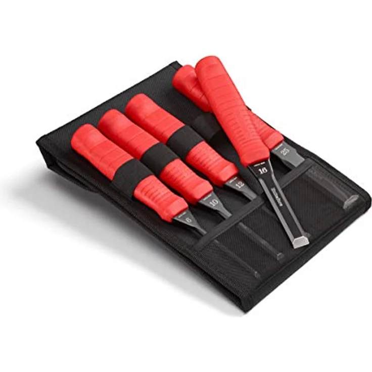 Hultafors Meißel-Set, 5-teiliges Set mit hochwertigen japanischen Stahlklingen, verstaut in praktischer Leinentasche – Bild 1