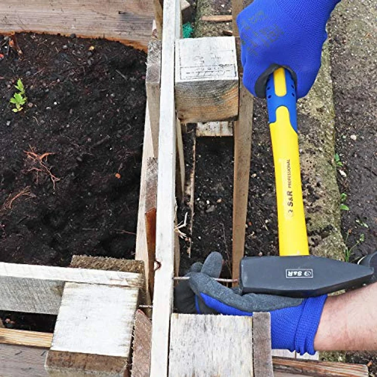 S&R Schlosserhammer 1000 g, Fiberglas-Stiel mit rutschfester PVC-Beschichtung, stoßdämpfend und handschonend – Bild 4