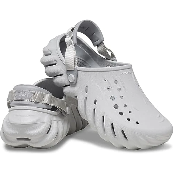Crocs Echo Clog, Sicherheitssandalen in hellgrau, Größe M10W12, runde Kappe, Schlupfverschluss – Bild 6