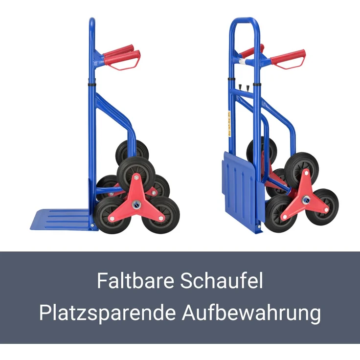 Juskys Treppensackkarre klappbar | 100 kg belastbar | Hartgummireifen | Kunststoff Griffe | Stahl – Bild 4