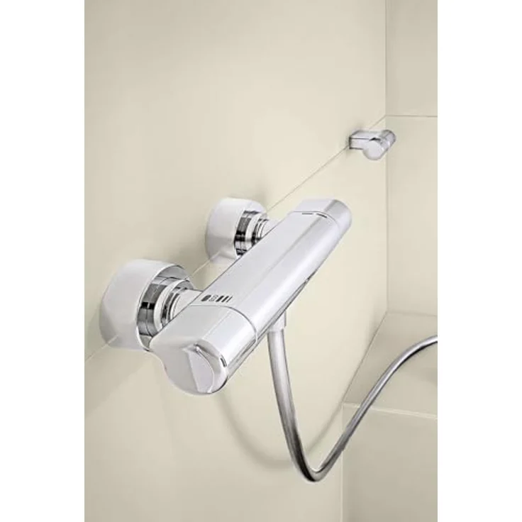 Hansa Care Brause-Thermostat-Batterie, Duscharmatur in Chrom mit Sicherheitsverriegelung gegen Verbrühungen – Bild 3